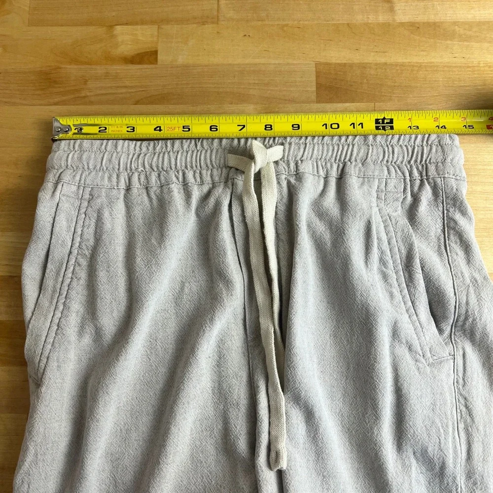Zara Jogger Pants Linen Viscose Blend Women Small Beige Elastic Waist Drawstring